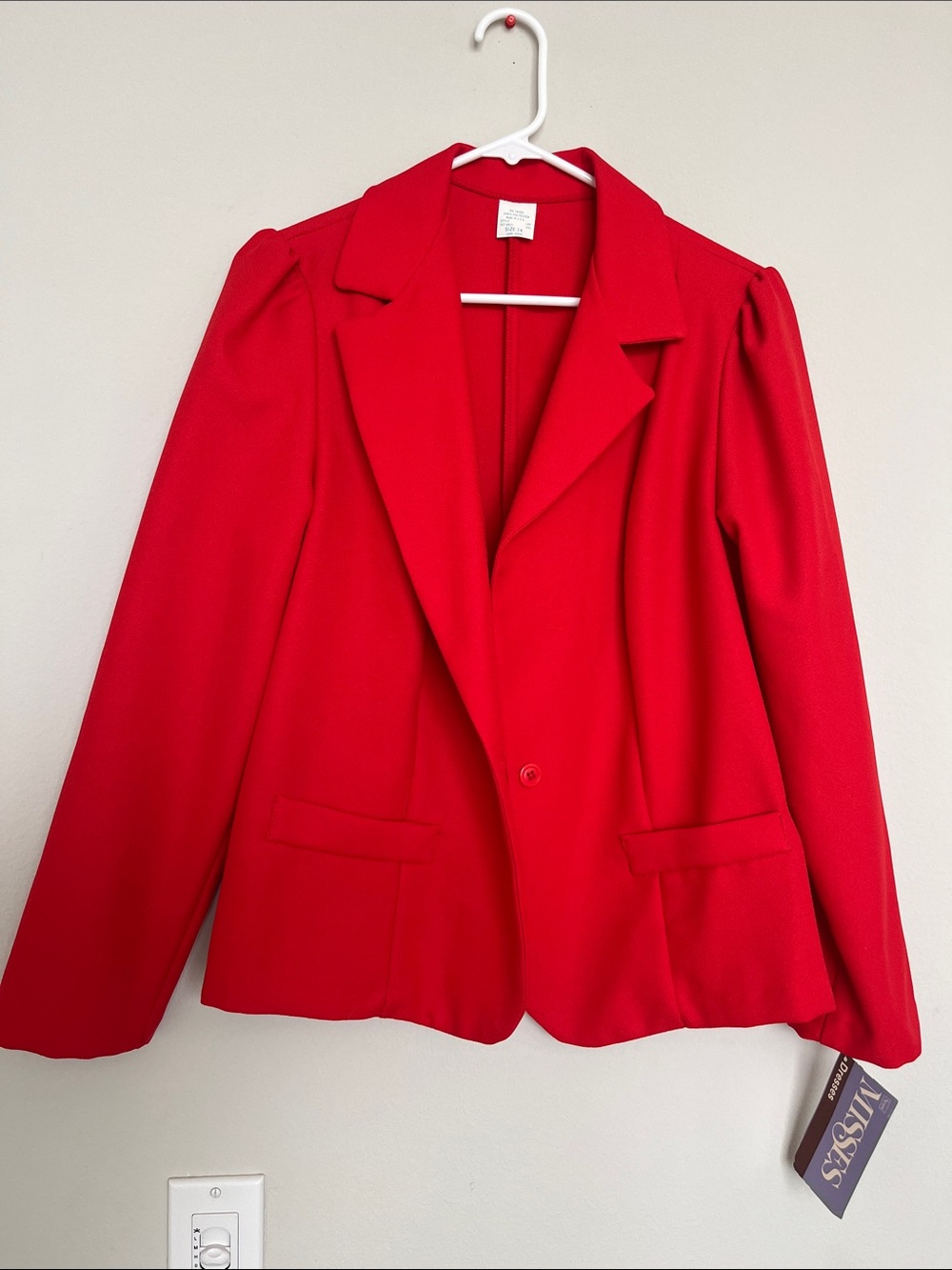 Vintage Single-Button Red Blazer Jacket